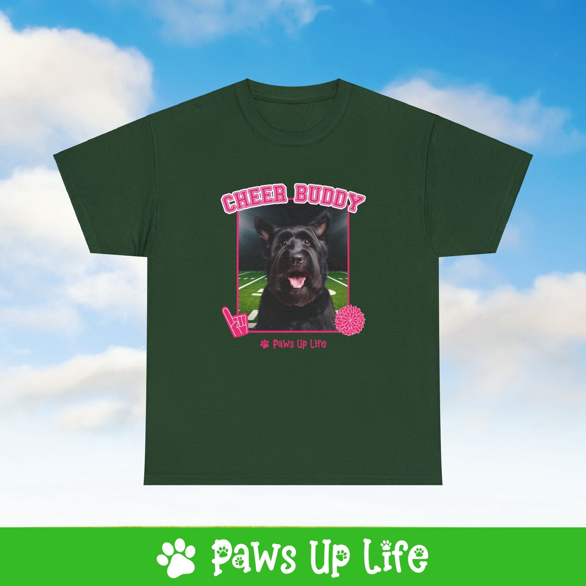 Black Russian Terrier Football Cheer Buddy Cheerleading Dog Tee, Shirt, Unisex Pet Lover Gift, Dog Mom Dad Tshirt, Animal Rescue Advocate, Cute Puppy Graphic Top Classic Collar | Paws Up Life, LLC