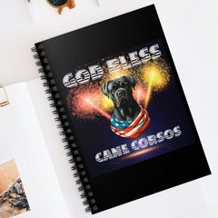 God Bless Cane Corso Patriotic Spiral Notebook - Ruled Line