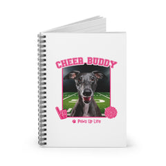 Italian Greyhound Football Cheer Buddy Cheerleading Dog Spiral Notebook for Office and Home - Ruled Line | Paws Up Life, LLC