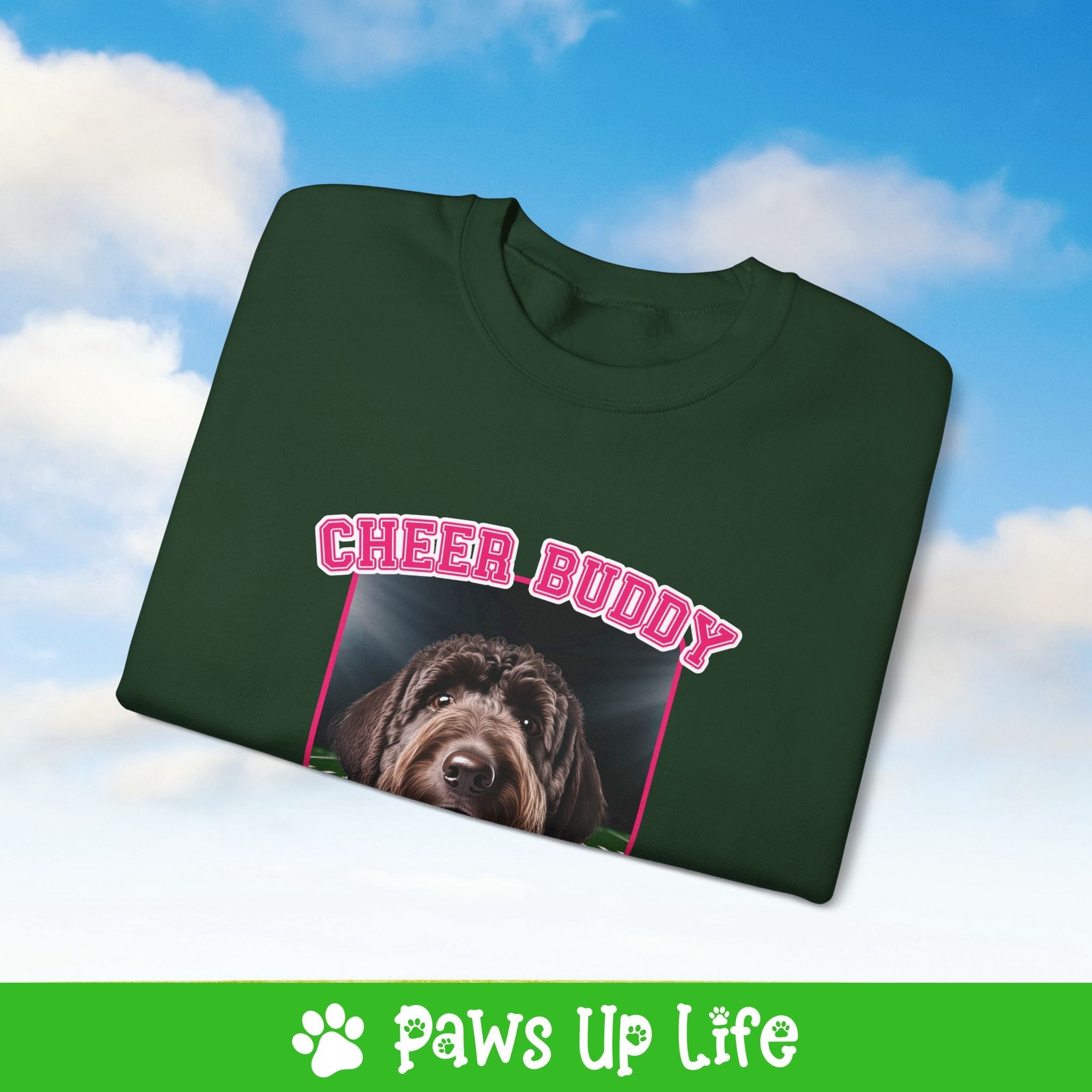 Labradoodle Football Cheer Buddy Cheerleading Dog Crewneck Sweatshirt, Unisex Gift for Animal Lovers, Dog Mom Dad Sweatshirt, Cute Dog Lover Apparel, Fun Pet | Paws Up Life, LLC