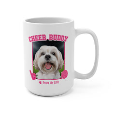 White Lhasa Apso Football Cheer Buddy Cheerleading Dog 15oz Large Coffee Mug Ceramic Drinkware Tea Washable | Paws Up Life, LLC