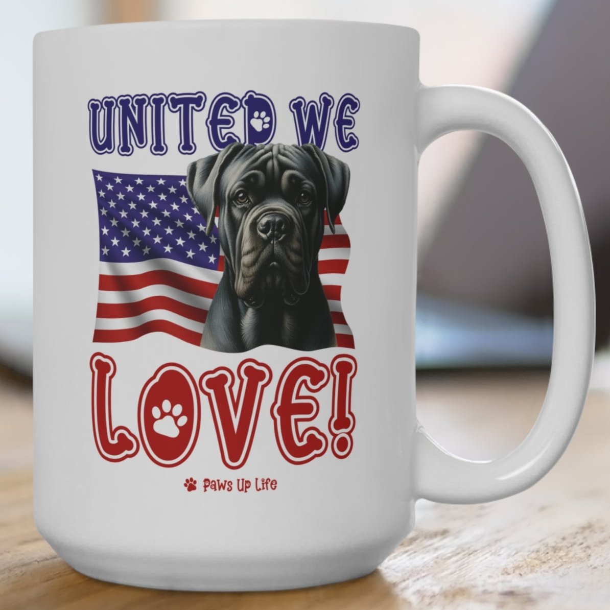 Cane Corso Dog United We Love 15oz Large Coffee Mug Ceramic Drinkware Tea Washable | Paws Up Life, LLC