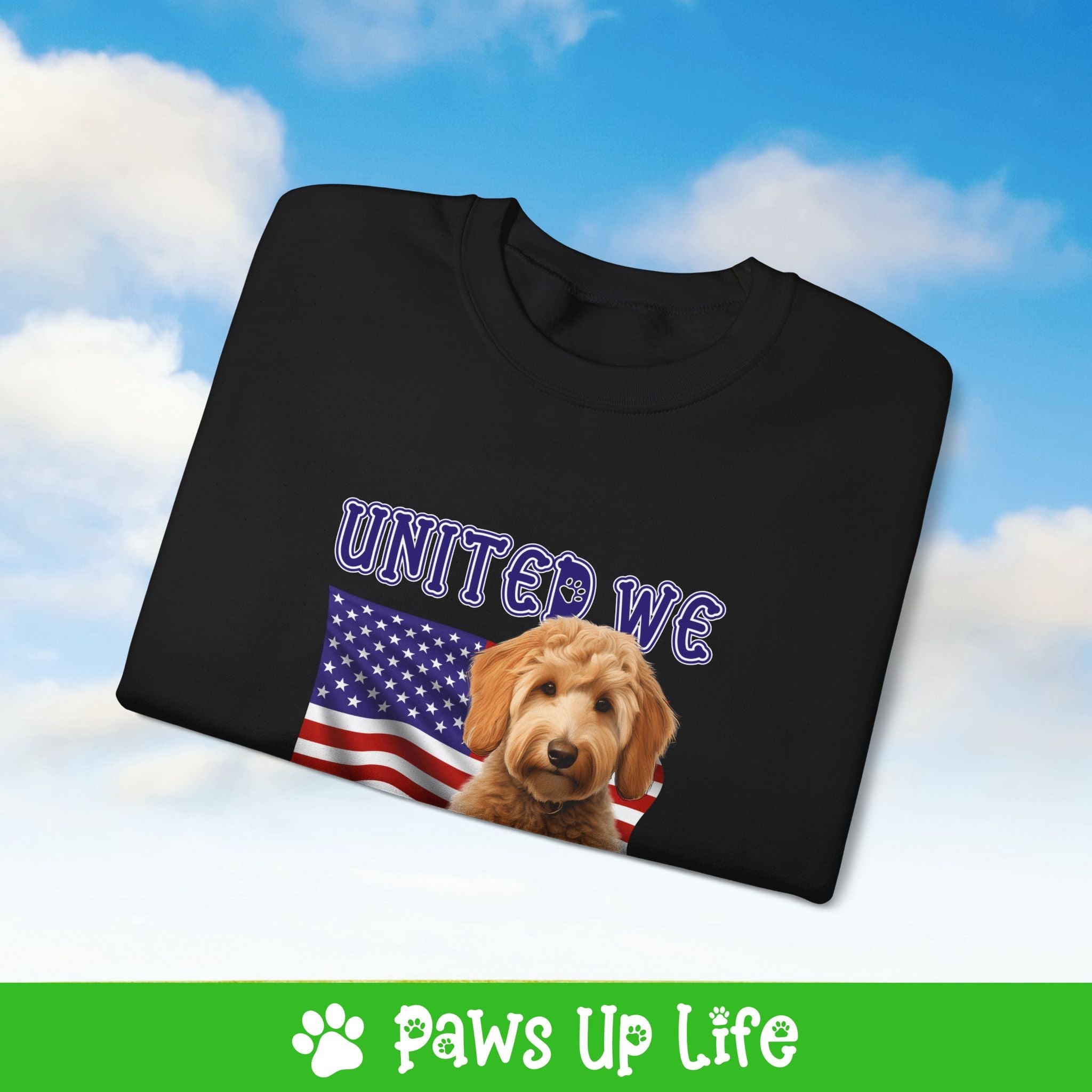 Groodle Dog United We Love Dog Crewneck Sweatshirt, Unisex Gift for Animal Lovers, Dog Mom Dad Sweatshirt, Cute Dog Lover Apparel, Fun Pet | Paws Up Life, LLC