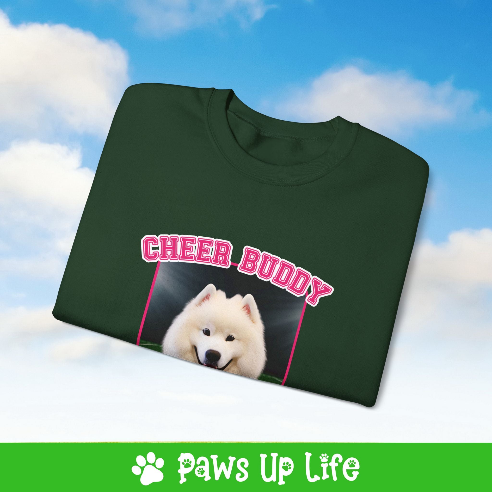 Samoyed Football Cheer Buddy Cheerleading Dog Crewneck Sweatshirt, Unisex Gift for Animal Lovers, Dog Mom Dad Sweatshirt, Cute Dog Lover Apparel, Fun Pet | Paws Up Life, LLC