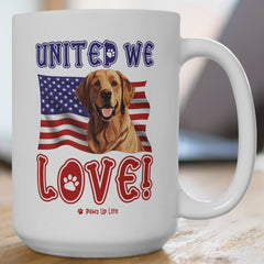 Golden Retriever Dog United We Love 15oz Large Coffee Mug Ceramic Drinkware Tea Washable | Paws Up Life, LLC