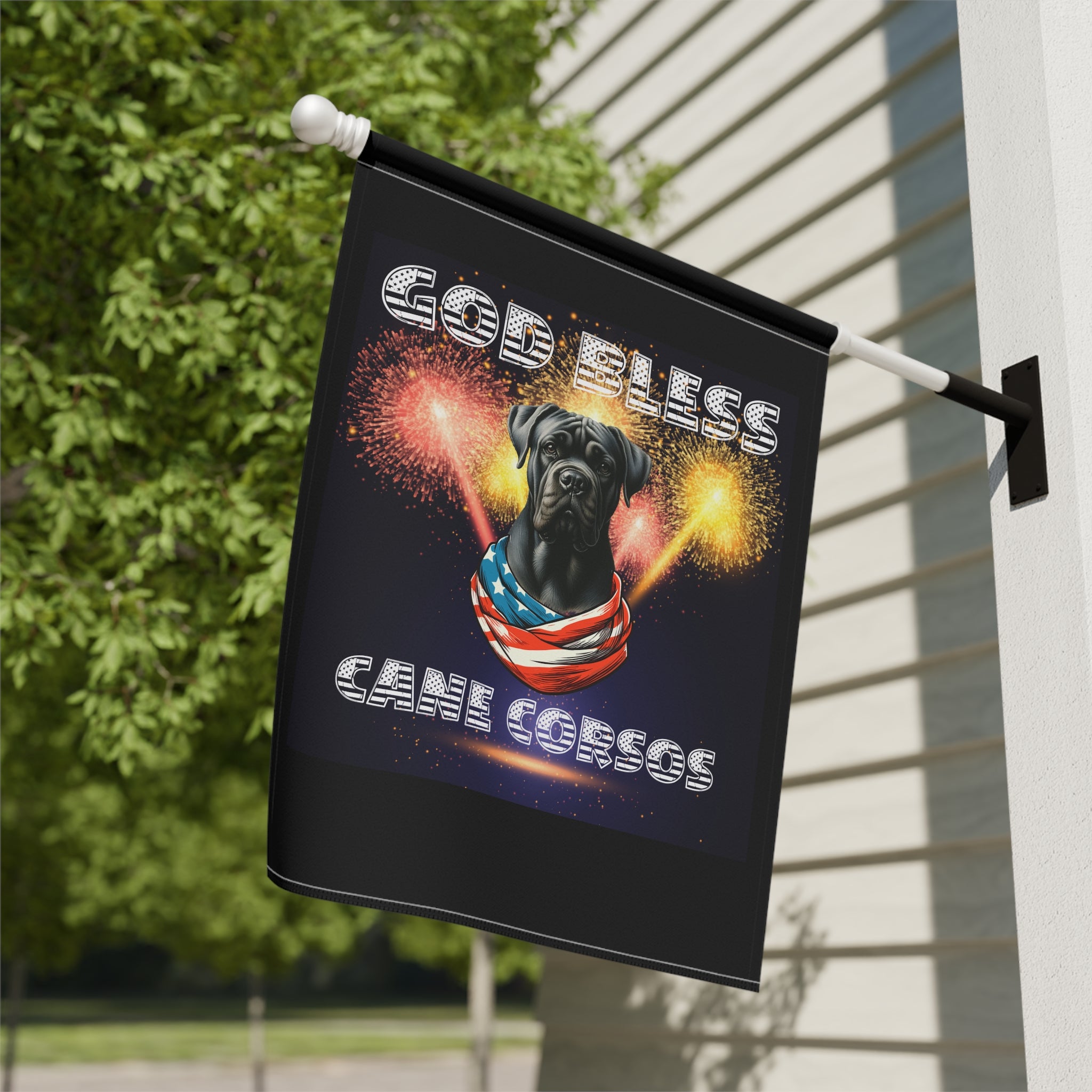 God Bless Cane Corso Patriotic Garden & House Banner