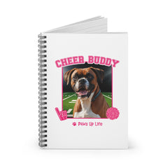 Boxer Football Cheer Buddy Cheerleading Dog Spiral Notebook for Office and Home - Ruled Line | Paws Up Life, LLC