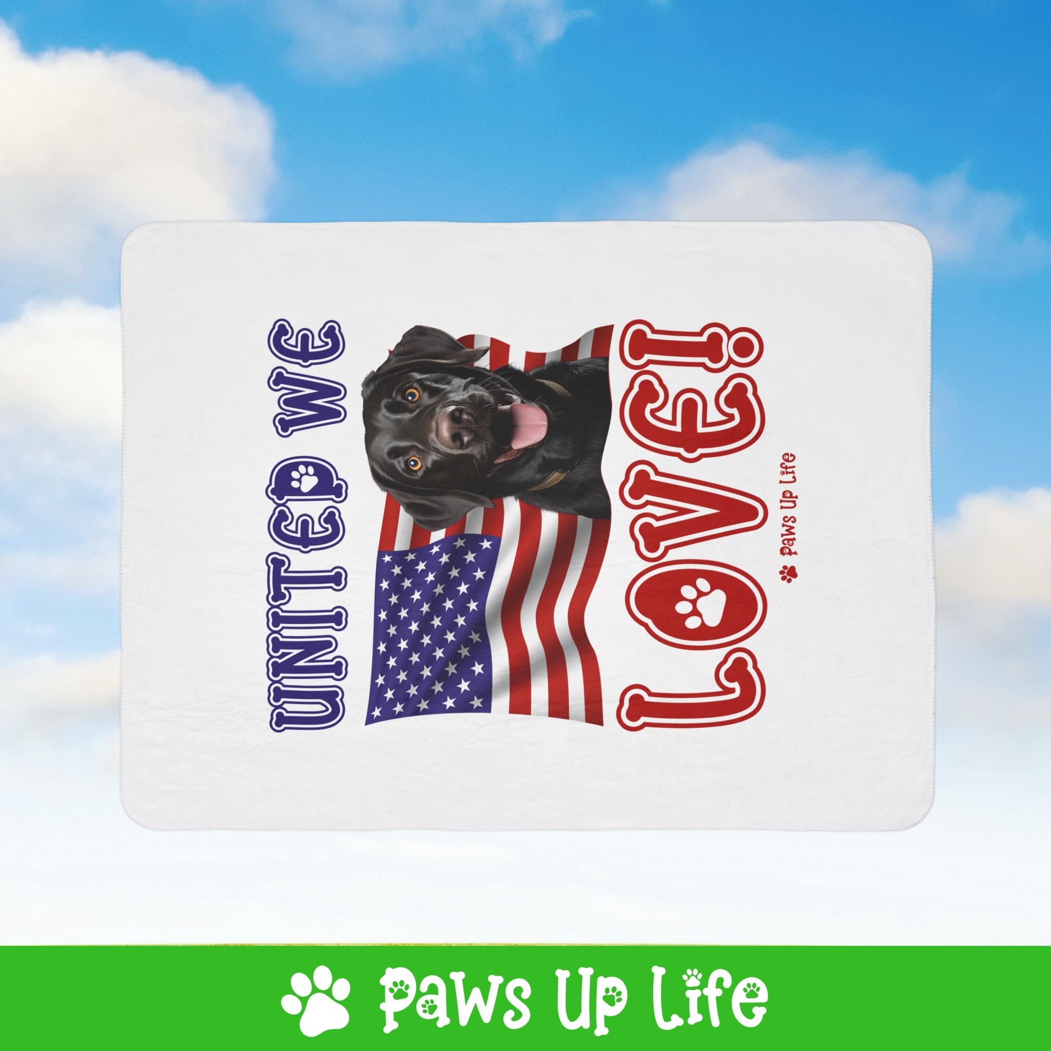 Black Lab Labrador Retriever Dog United We Love Fleece Sherpa Blanket - Perfect for Snuggling and Cozy Napping