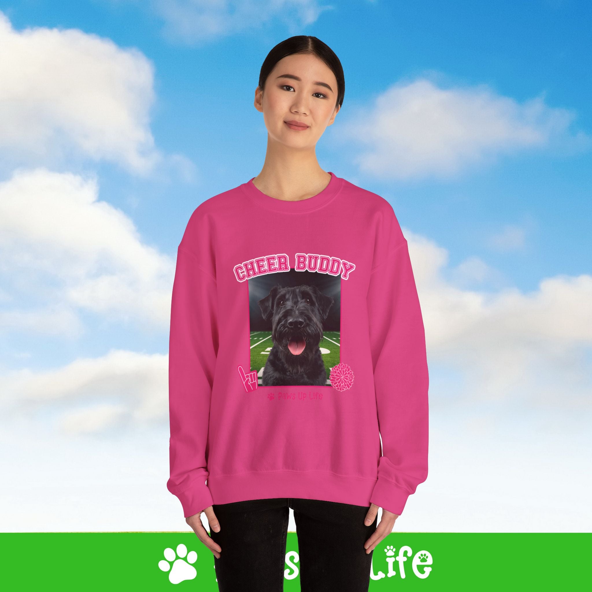 Irish Terrier Football Cheer Buddy Cheerleading Dog Crewneck Sweatshirt, Unisex Gift for Animal Lovers, Dog Mom Dad Sweatshirt, Cute Dog Lover Apparel, Fun Pet | Paws Up Life, LLC