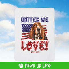 Basset Hound Dog United We Love Fleece Sherpa Blanket - Perfect for Snuggling and Cozy Napping | Paws Up Life, LLC