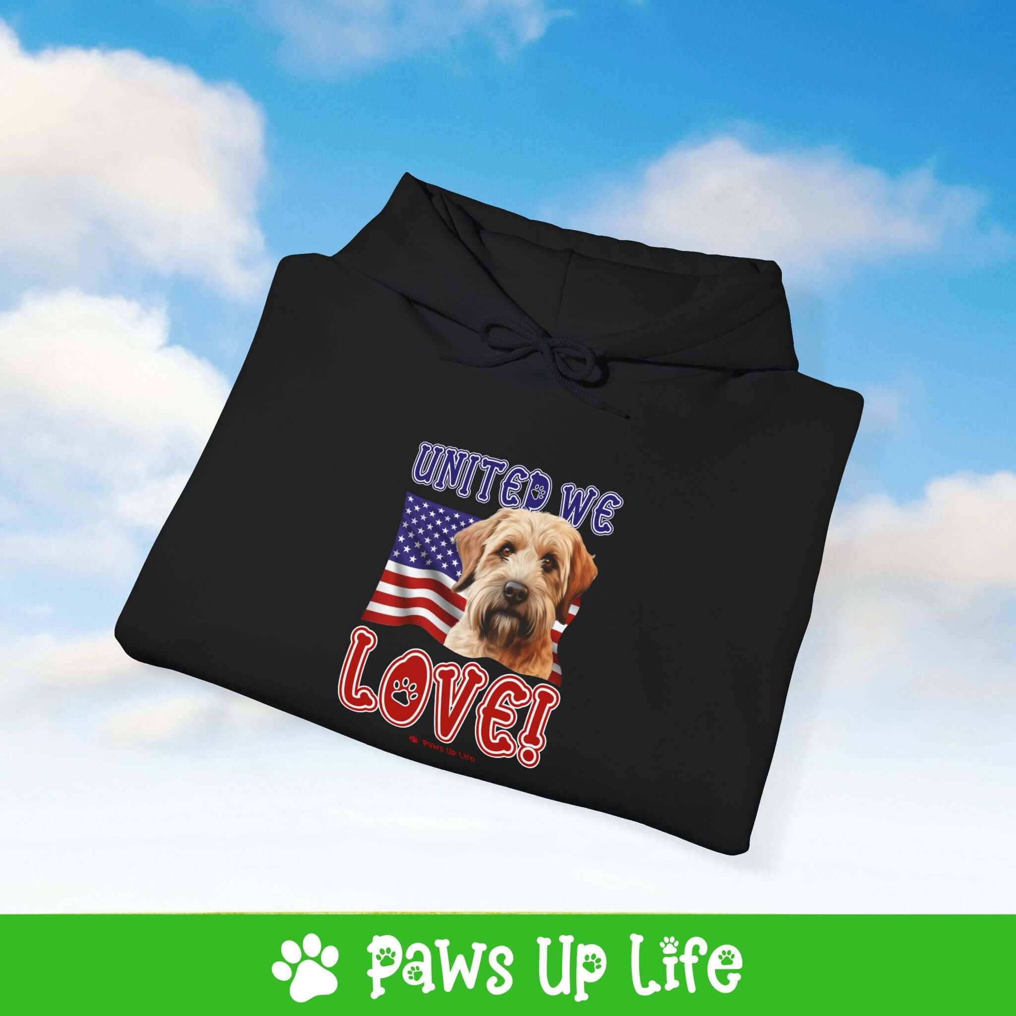 "United We Love" Soft Coated Wheaten Terrier Hoodie – Fun Dog Lover Design | Cozy 50/50 Blend Unisex Sweater, Perfect Gift for Pet Lovers! | Paws Up Life, LLC