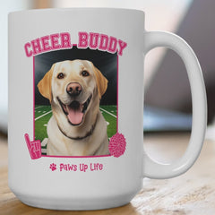 Labrador Retriever Yellow Lab Football Cheer Buddy Cheerleading Dog 15oz Large Coffee Mug Ceramic Drinkware Tea Washable