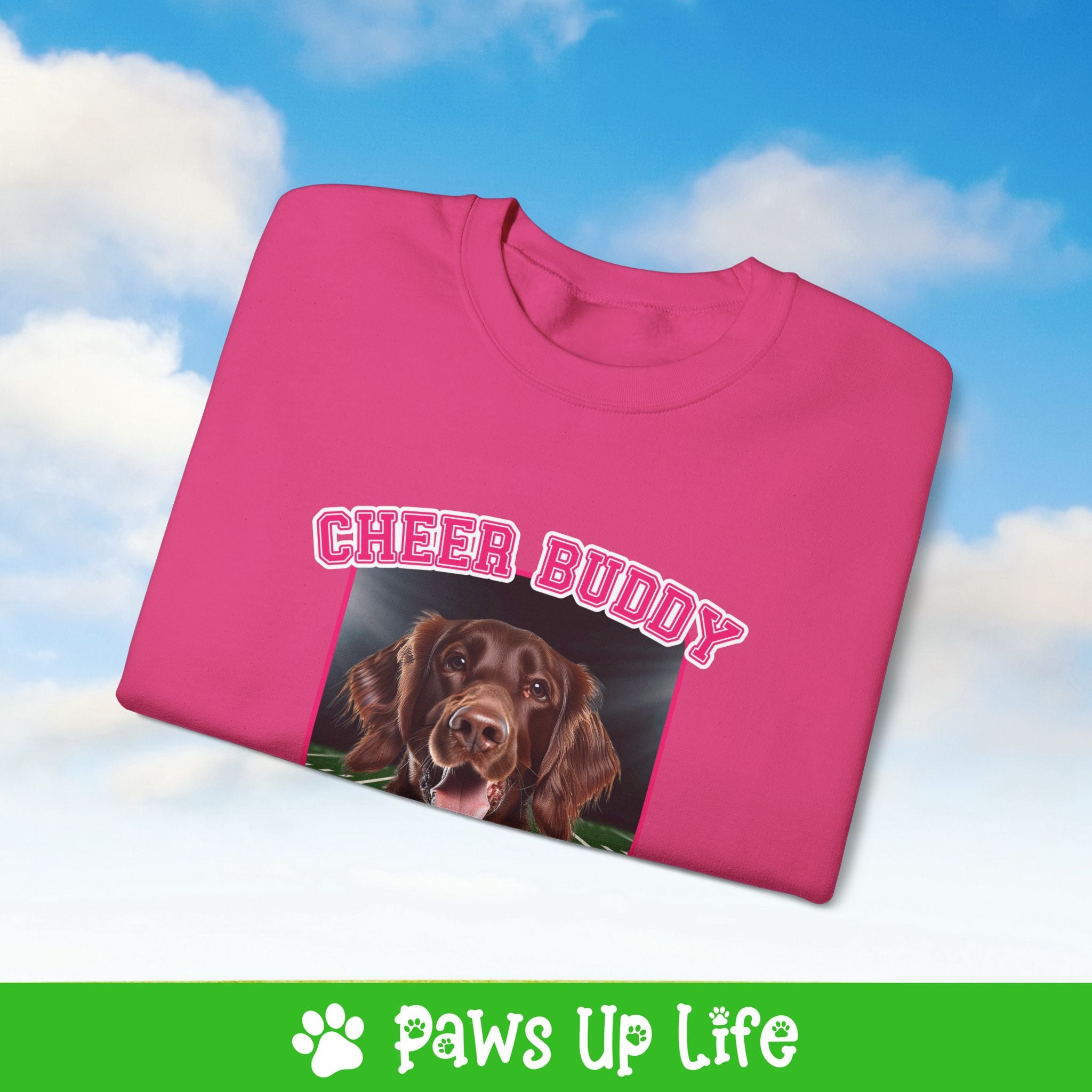 Irish Setter Football Cheer Buddy Cheerleading Dog Crewneck Sweatshirt, Unisex Gift for Animal Lovers, Dog Mom Dad Sweatshirt, Cute Dog Lover Apparel, Fun Pet