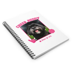 Black Lhasa Apso Football Cheer Buddy Cheerleading Dog Spiral Notebook for Office and Home - Ruled Line | Paws Up Life, LLC