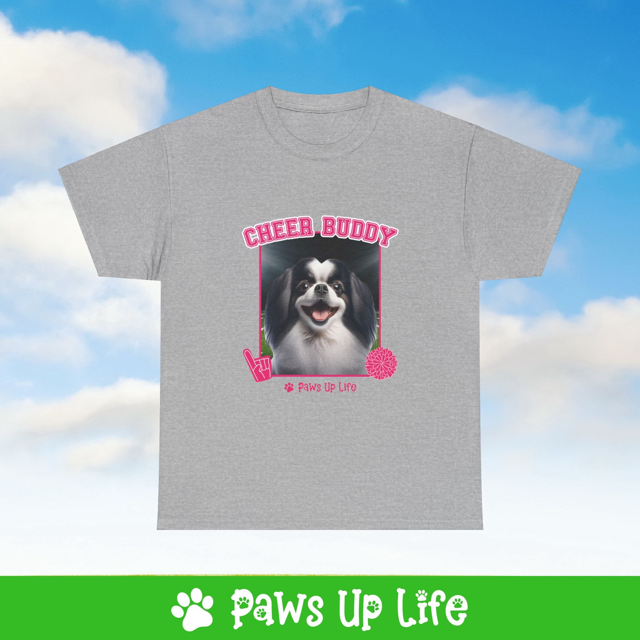 Japanese Chin Football Cheer Buddy Cheerleading Dog Tee, Shirt, Unisex Pet Lover Gift, Dog Mom Dad Tshirt, Animal Rescue Advocate, Cute Puppy Graphic Top Classic Collar