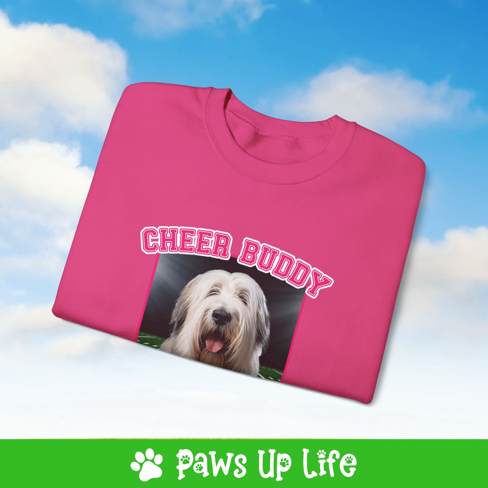 Briard Football Cheer Buddy Cheerleading Dog Crewneck Sweatshirt, Unisex Gift for Animal Lovers, Dog Mom Dad Sweatshirt, Cute Dog Lover Apparel, Fun Pet