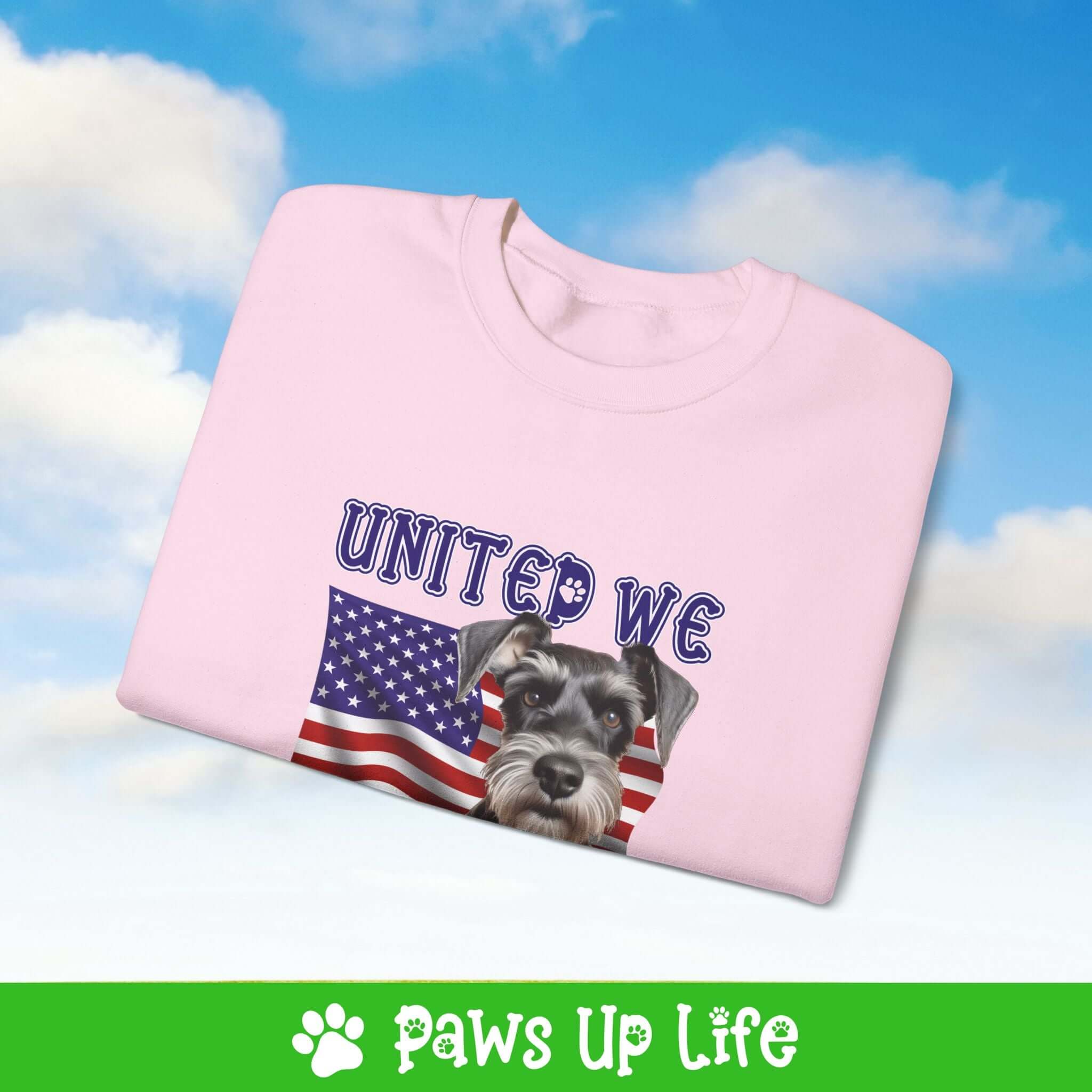 Miniature Schnauzer Dog United We Love Dog Crewneck Sweatshirt, Unisex Gift for Animal Lovers, Dog Mom Dad Sweatshirt, Cute Dog Lover Apparel, Fun Pet | Paws Up Life, LLC