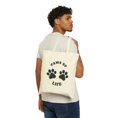 Paws Up Life Brand Cotton Canvas Tote Bag | Dog Mom or Dad| Gift For Her or Him