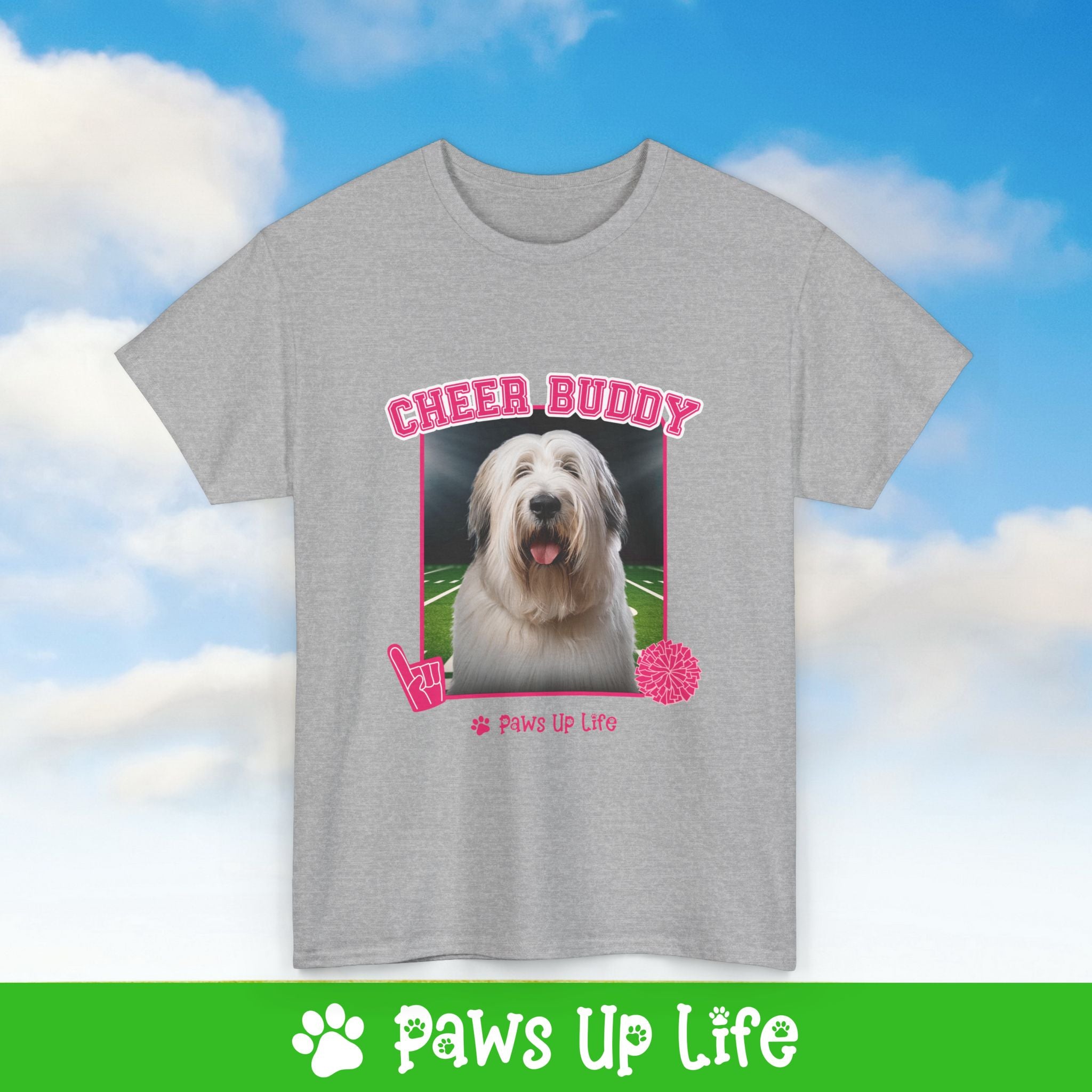 Briard Football Cheer Buddy Cheerleading Dog Tee, Shirt, Unisex Pet Lover Gift, Dog Mom Dad Tshirt, Animal Rescue Advocate, Cute Puppy Graphic Top Classic Collar | Paws Up Life, LLC