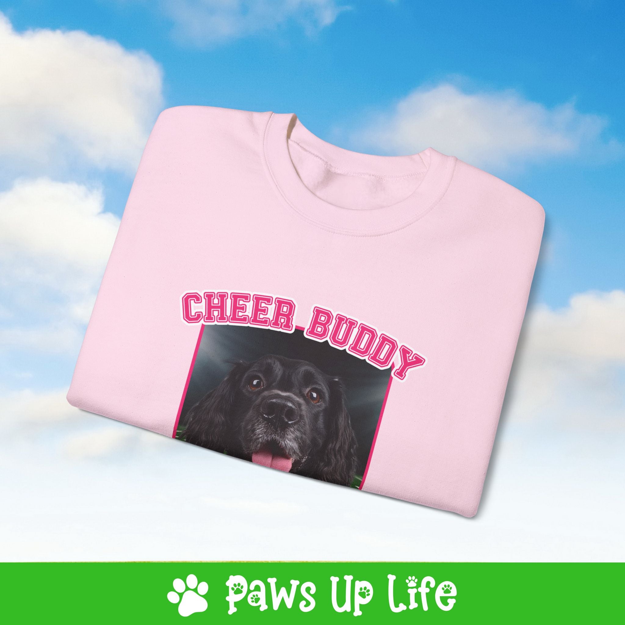 Boykin Spaniel Football Cheer Buddy Cheerleading Dog Crewneck Sweatshirt, Unisex Gift for Animal Lovers, Dog Mom Dad Sweatshirt, Cute Dog Lover Apparel, Fun Pet | Paws Up Life, LLC