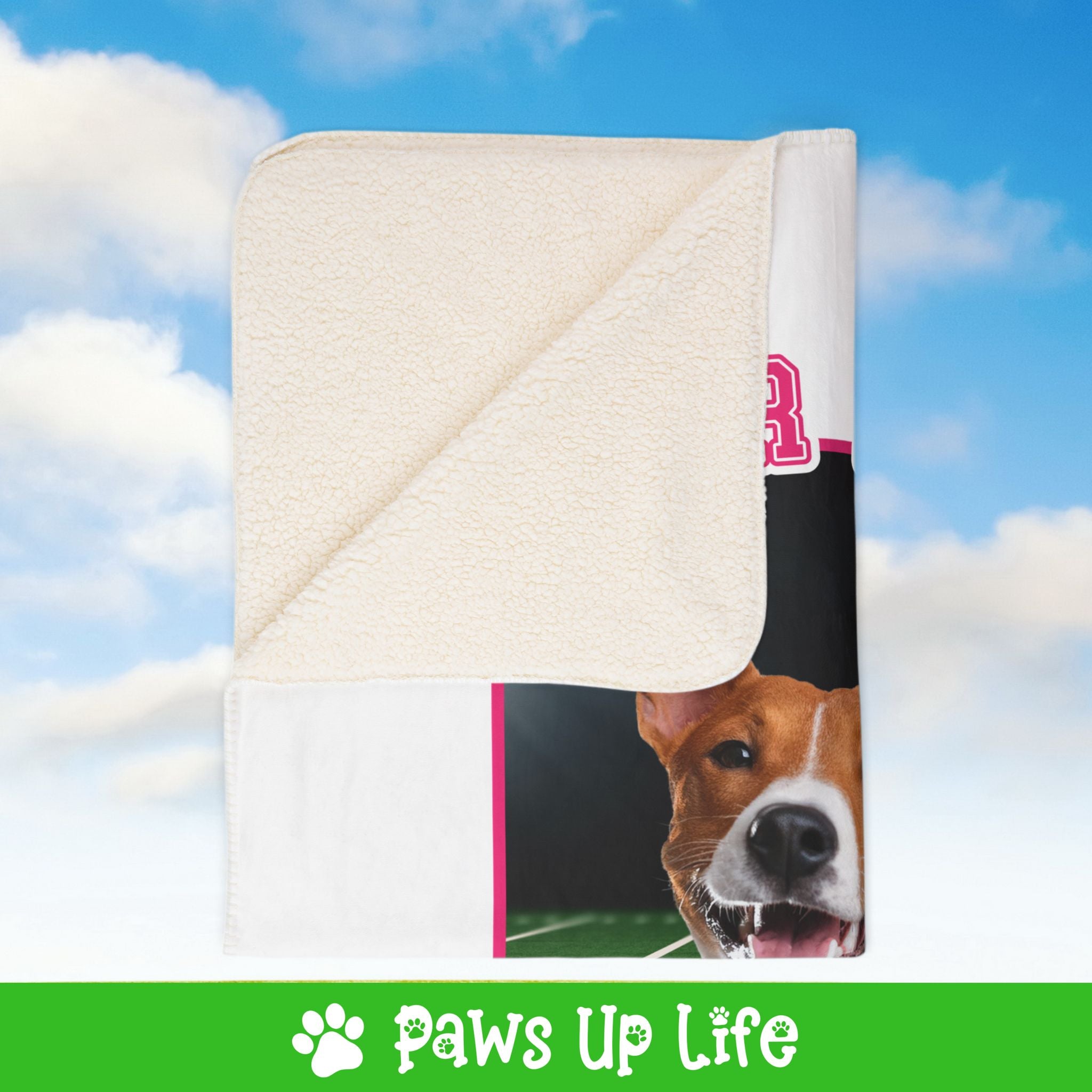 Basenji Cheer Buddy Cheerleading Dog Fleece Sherpa Blanket - Perfect for Snuggling and Cozy Napping