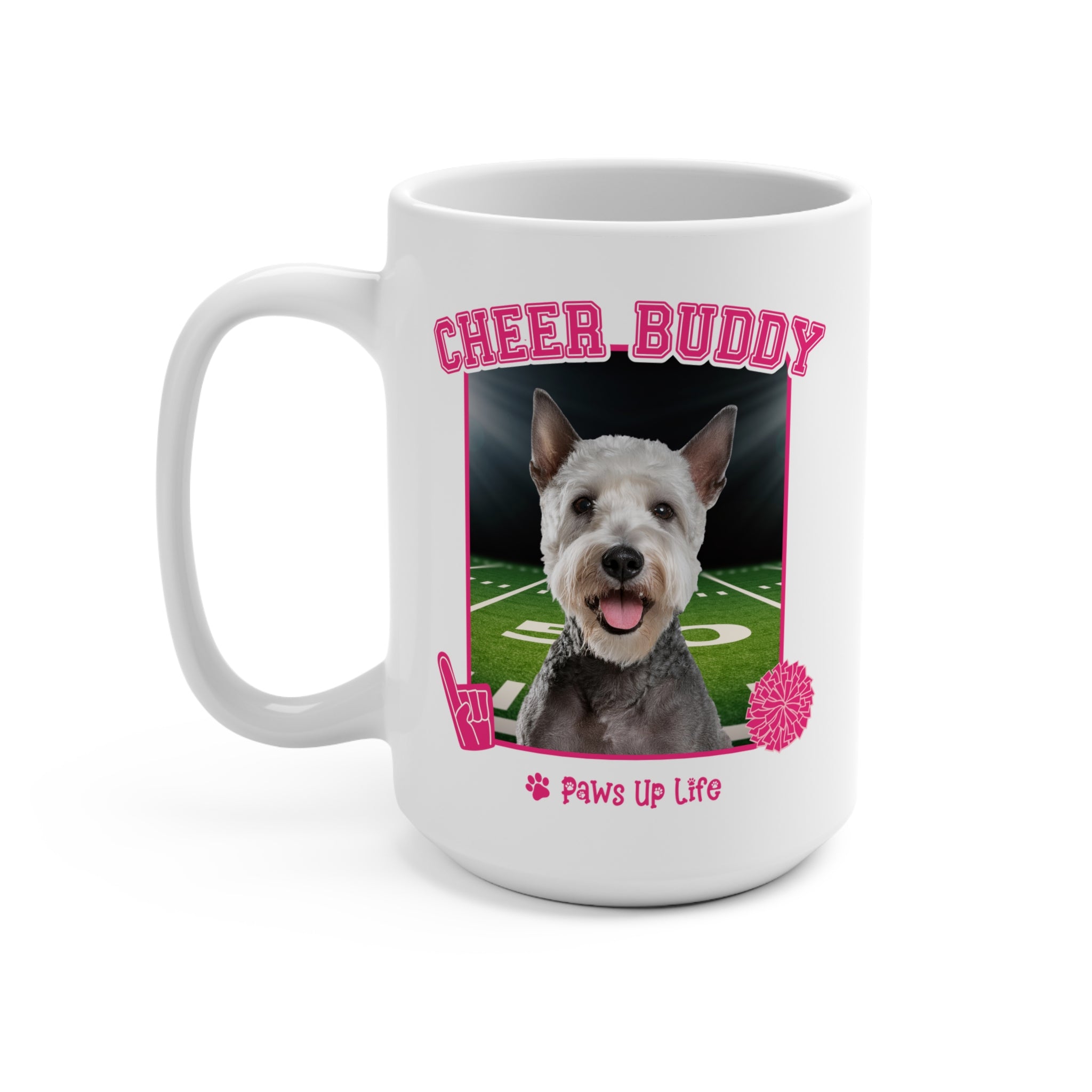 Bedington Terrier Cheer Buddy Cheerleading Dog 15oz Large Coffee Mug Ceramic Drinkware Tea Washable | Paws Up Life, LLC