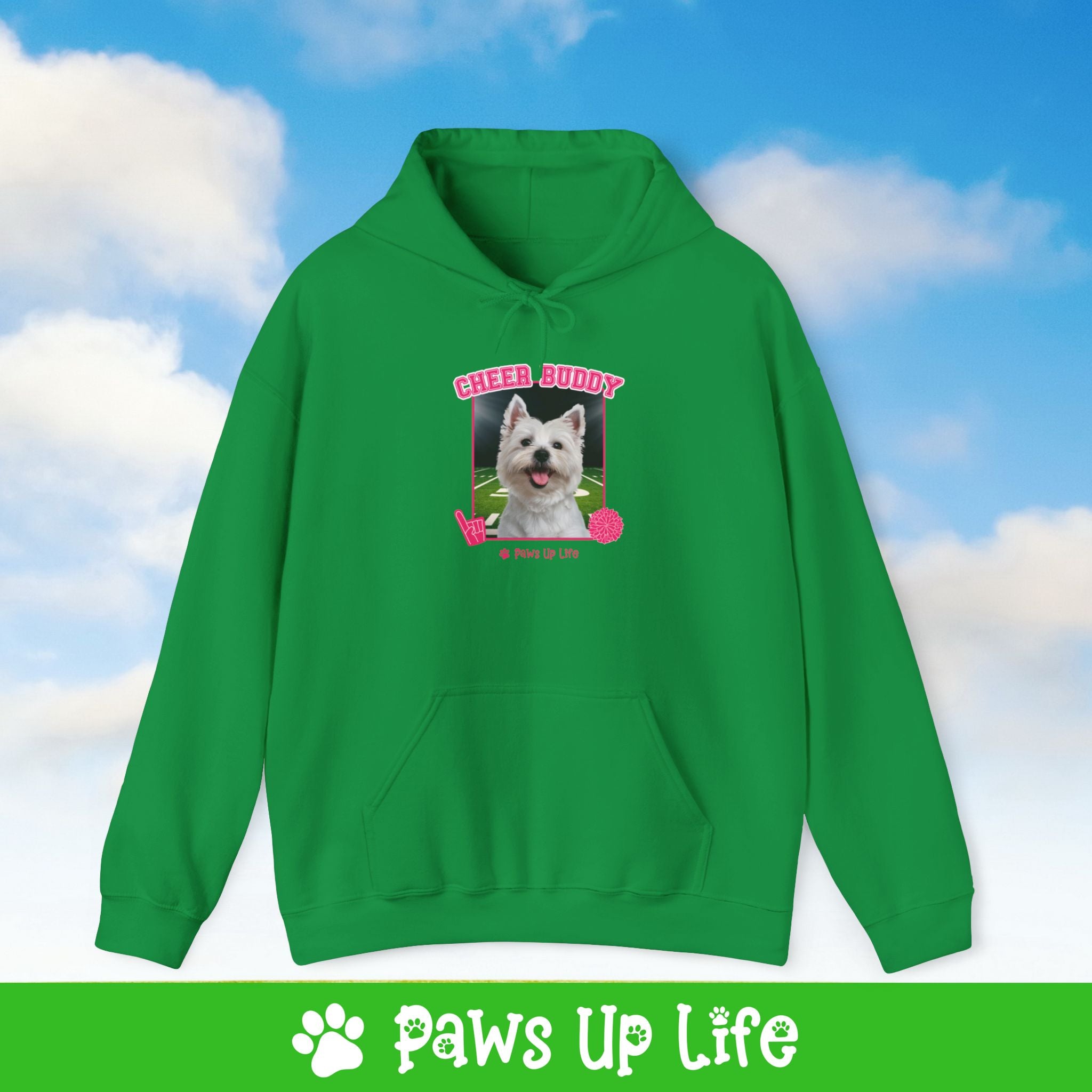 Norwich Terrier Football Cheer Buddy Cheerleading Dog Unisex Hoodie Hooded Sweatshirt Classic Comfy Cotton | Paws Up Life, LLC