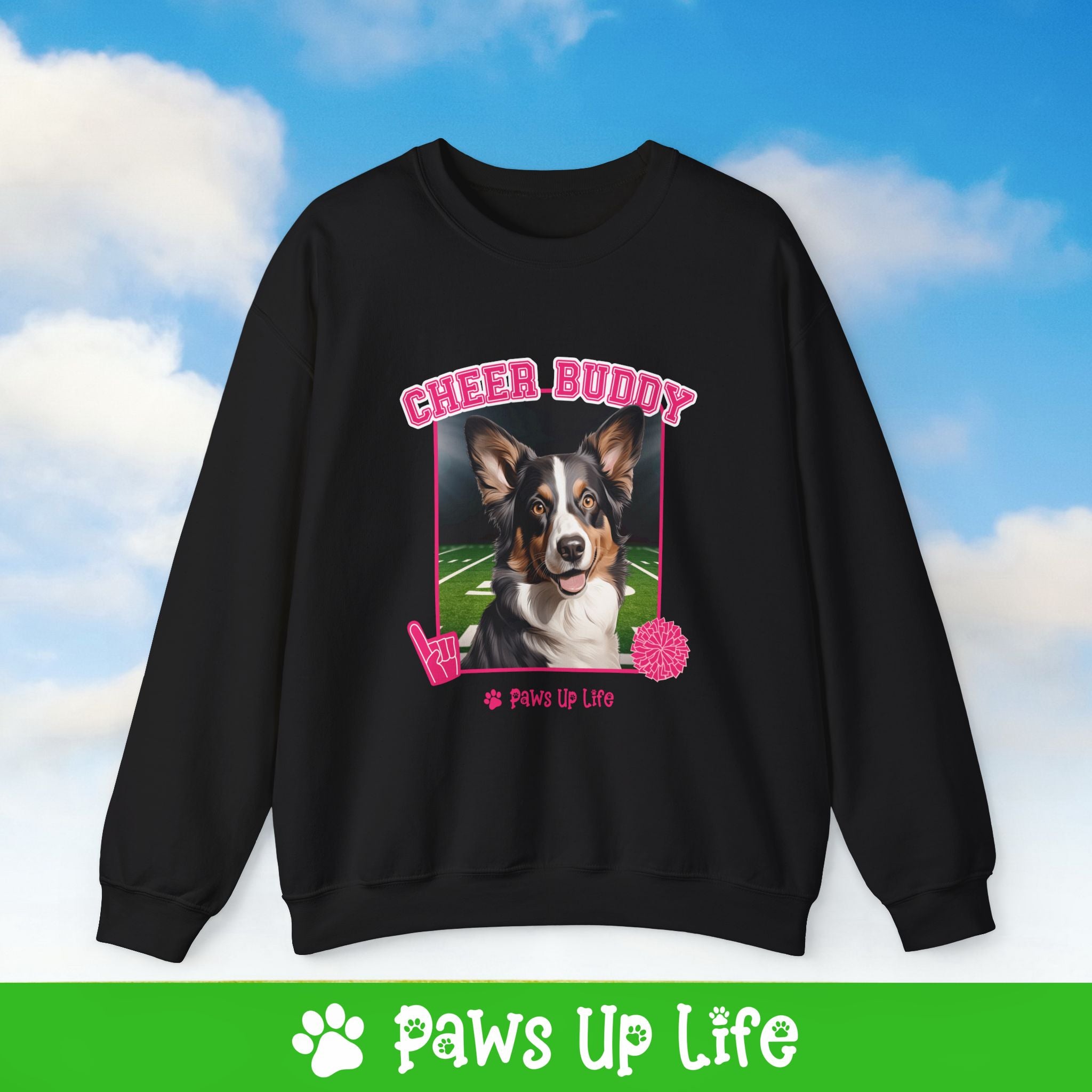 Cardigan Welsh Corgi Football Cheer Buddy Cheerleading Dog Crewneck Sweatshirt, Unisex Gift for Animal Lovers, Dog Mom Dad Sweatshirt, Cute Dog Lover Apparel, Fun Pet | Paws Up Life, LLC