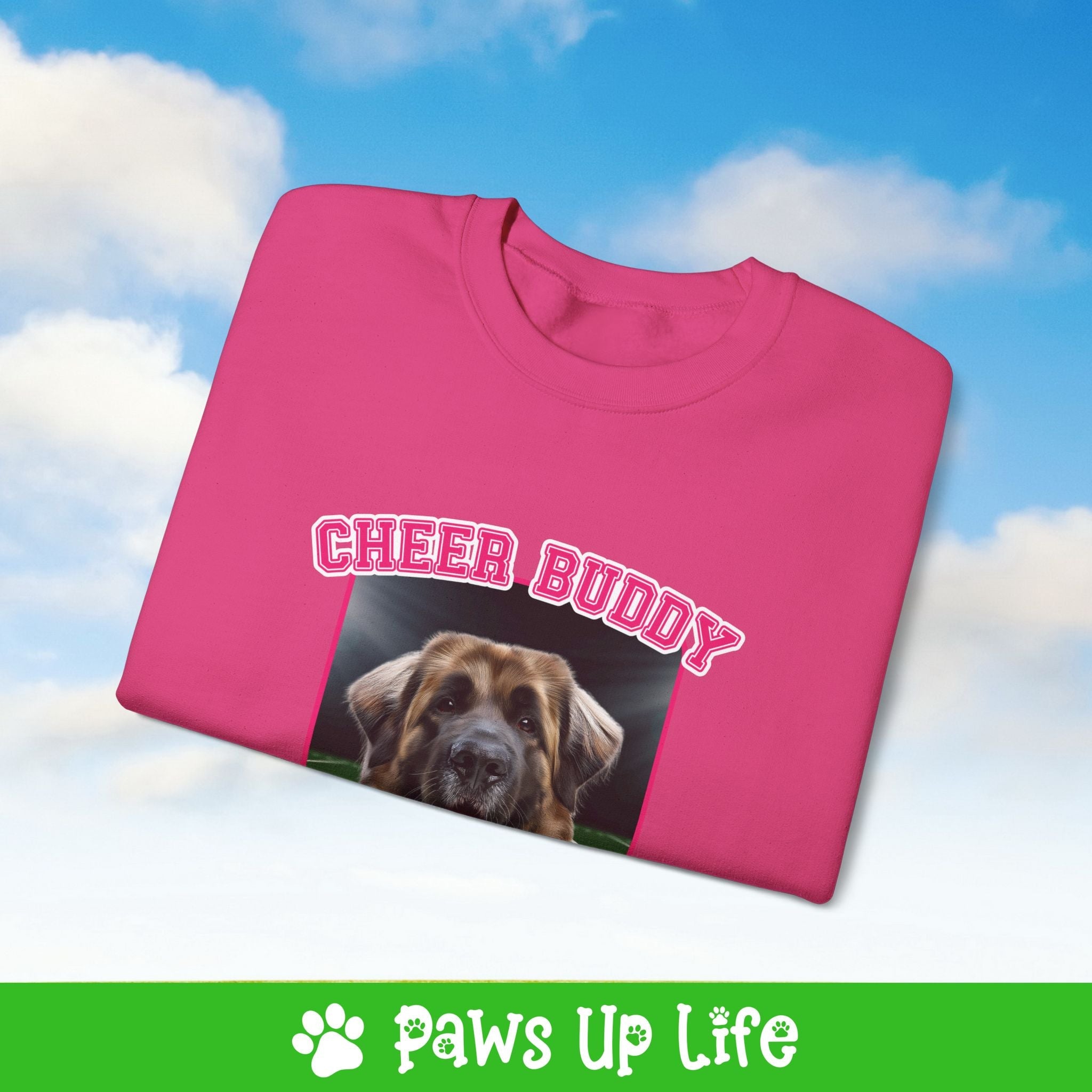 Leonberger Football Cheer Buddy Cheerleading Dog Crewneck Sweatshirt, Unisex Gift for Animal Lovers, Dog Mom Dad Sweatshirt, Cute Dog Lover Apparel, Fun Pet | Paws Up Life, LLC