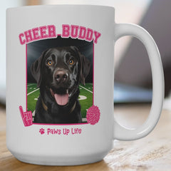 Labradore Retriever Black Lab Football Cheer Buddy Cheerleading Dog 15oz Large Coffee Mug Ceramic Drinkware Tea Washable | Paws Up Life, LLC