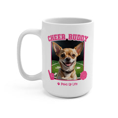 Chihuahua Football Cheer Buddy Cheerleading Dog 15oz Large Coffee Mug Ceramic Drinkware Tea Washable | Paws Up Life, LLC