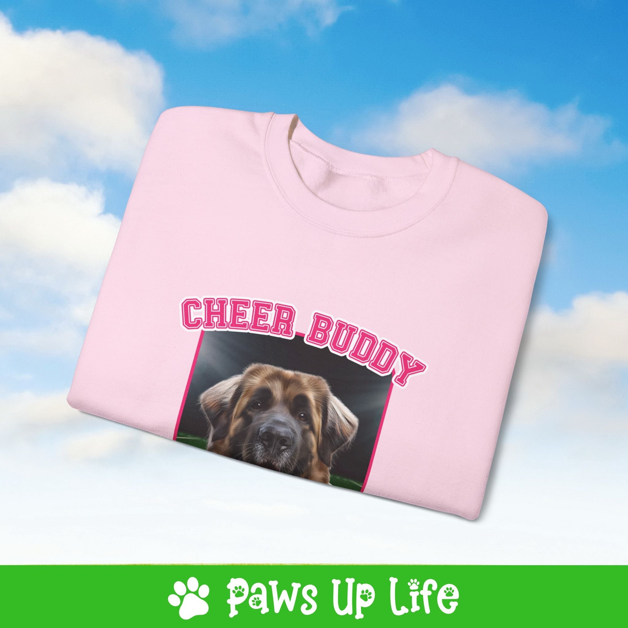 Leonberger Football Cheer Buddy Cheerleading Dog Crewneck Sweatshirt, Unisex Gift for Animal Lovers, Dog Mom Dad Sweatshirt, Cute Dog Lover Apparel, Fun Pet | Paws Up Life, LLC