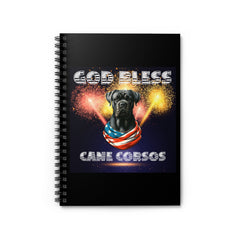 God Bless Cane Corso Patriotic Spiral Notebook - Ruled Line