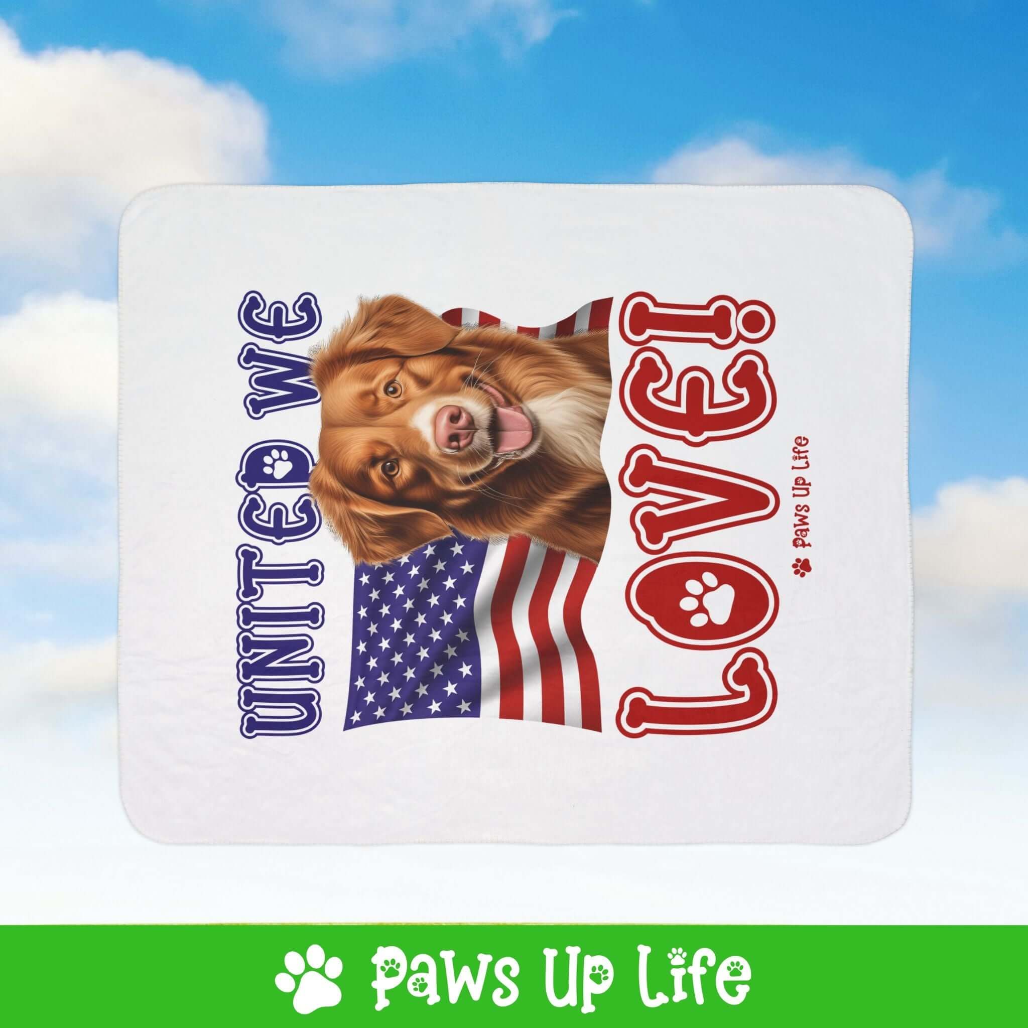 Nova Scotia Duck Tolling Retriever Dog United We Love Fleece Sherpa Blanket - Perfect for Snuggling and Cozy Napping | Paws Up Life, LLC