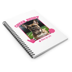 French Bulldog Football Cheer Buddy Cheerleading Dog Spiral Notebook for Office and Home - Ruled Line | Paws Up Life, LLC