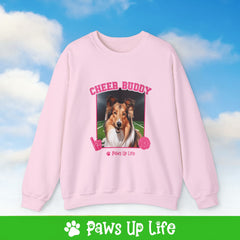 Shetland Sheepdog Football Cheer Buddy Cheerleading Dog Crewneck Sweatshirt, Unisex Gift for Animal Lovers, Dog Mom Dad Sweatshirt, Cute Dog Lover Apparel, Fun Pet | Paws Up Life, LLC