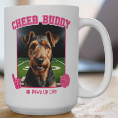 Airedale Terrier Cheer Buddy Dog Cheerleader Mug 15oz Large Coffee Mug Ceramic Drinkware Tea Washable Printed Reusable