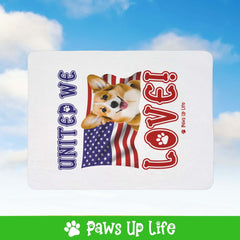 Pembroke Welsh Corgi Dog United We Love Fleece Sherpa Blanket - Perfect for Snuggling and Cozy Napping | Paws Up Life, LLC