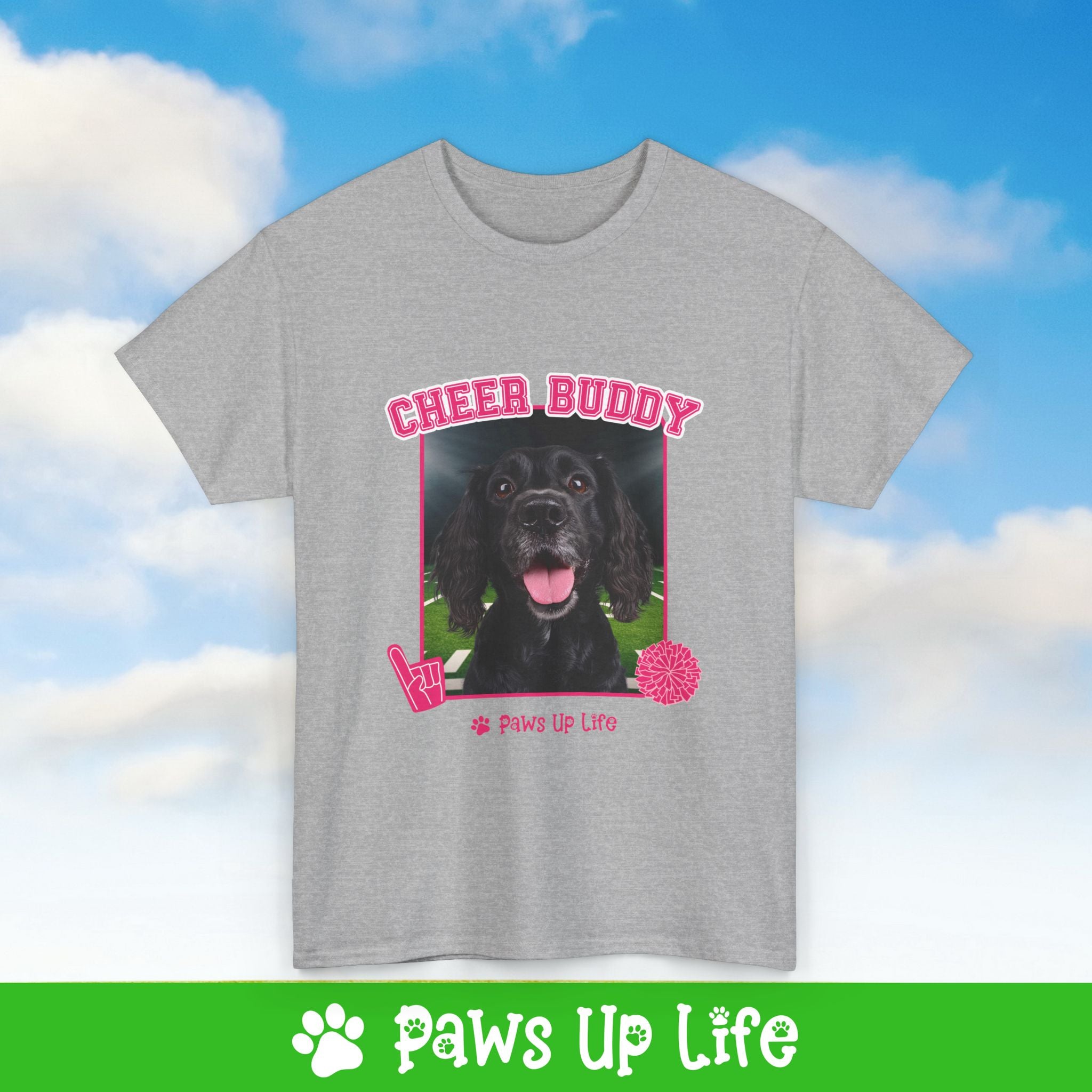 Boykin Spaniel Football Cheer Buddy Cheerleading Dog Tee, Shirt, Unisex Pet Lover Gift, Dog Mom Dad Tshirt, Animal Rescue Advocate, Cute Puppy Graphic Top Classic Collar | Paws Up Life, LLC