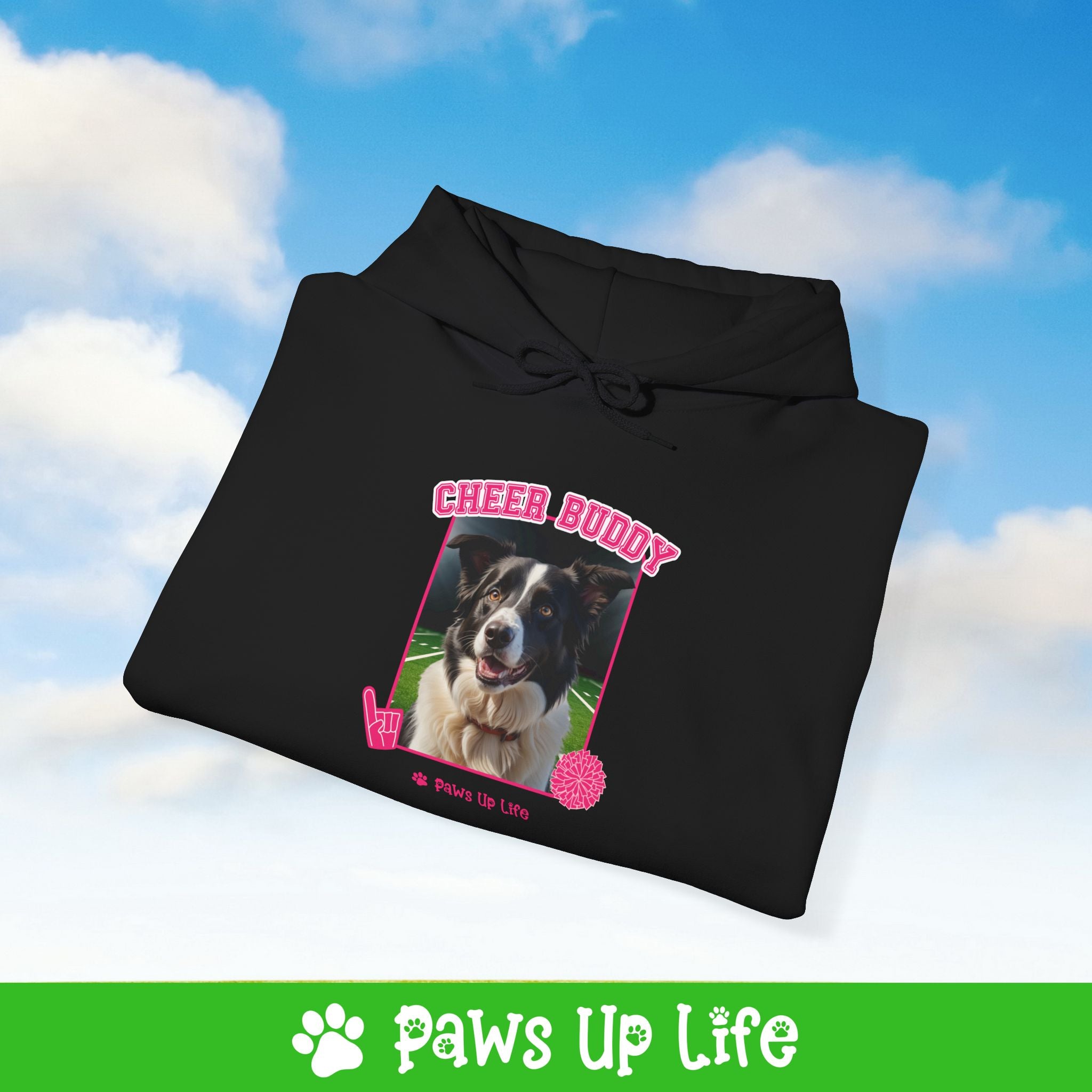 Border Collie Football Cheer Buddy Cheerleading Dog Unisex Hoodie Hooded Sweatshirt Classic Comfy Cotton | Paws Up Life, LLC