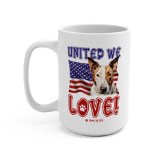 Bull Terrier Dog United We Love 15oz Large Coffee Mug Ceramic Drinkware Tea Washable | Paws Up Life, LLC