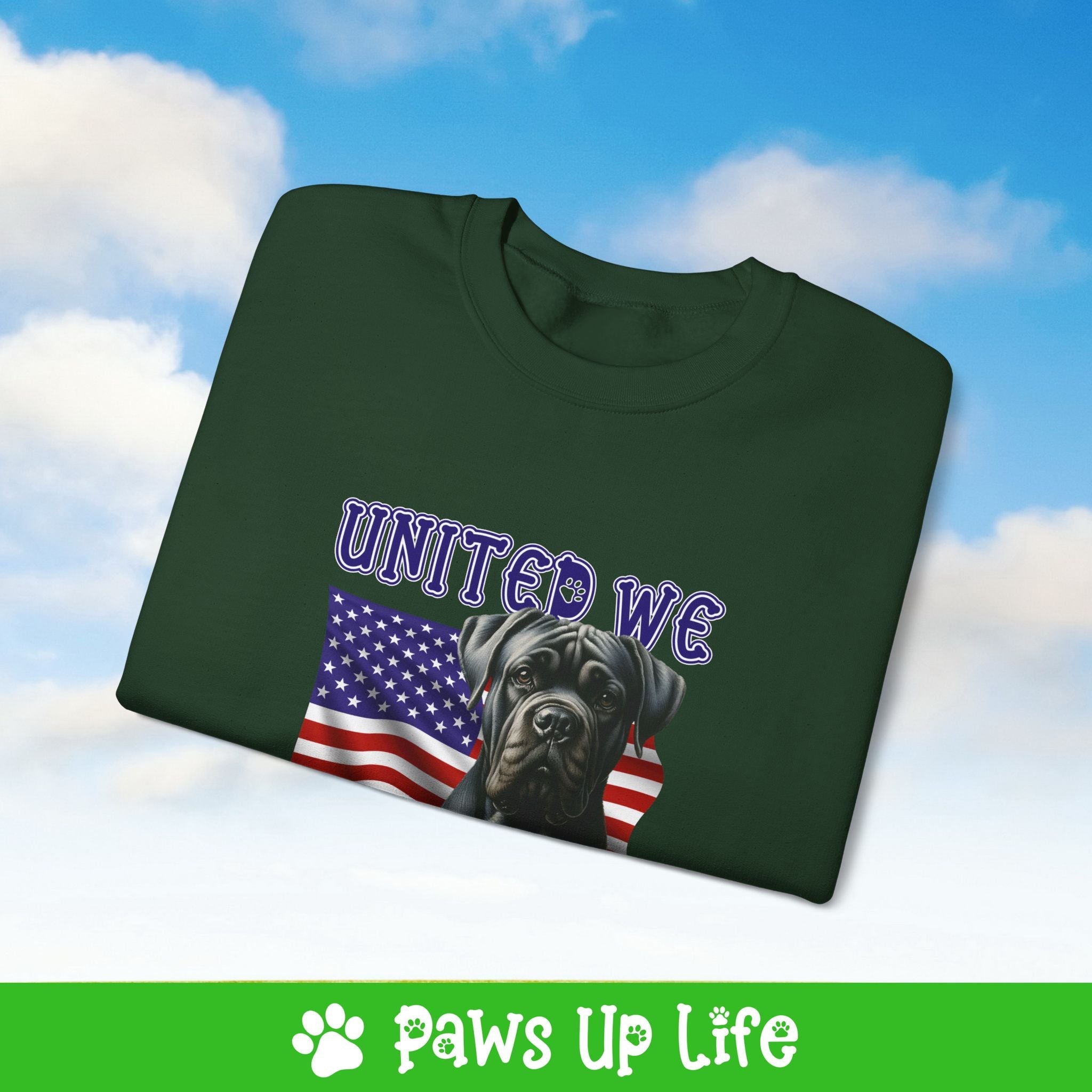 Cane Corso Dog United We Love Dog Crewneck Sweatshirt, Unisex Gift for Animal Lovers, Dog Mom Dad Sweatshirt, Cute Dog Lover Apparel, Fun Pet | Paws Up Life, LLC