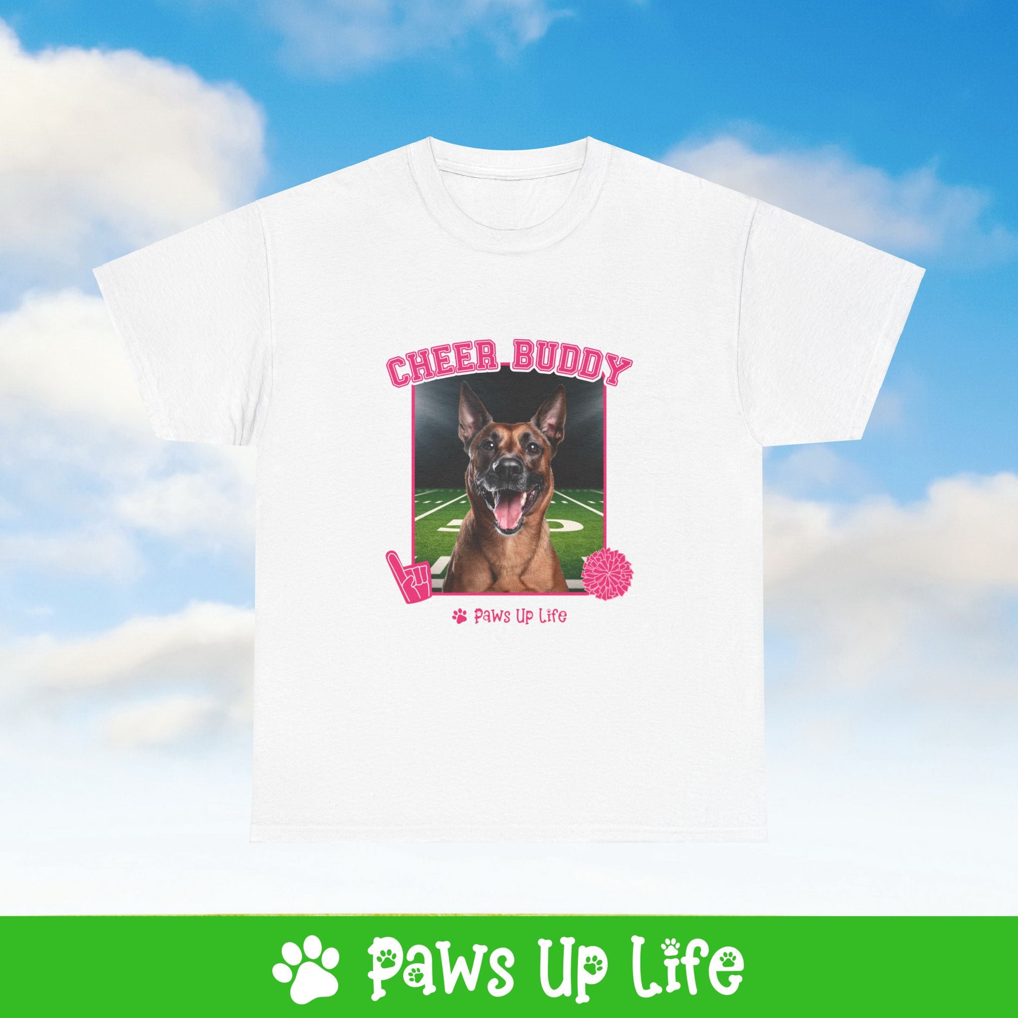 Belgian Tervuren Cheer Buddy Cheerleading Dog Tee, Shirt, Unisex Pet Lover Gift, Dog Mom Dad Tshirt, Animal Rescue Advocate, Cute Puppy Graphic Top Classic Collar | Paws Up Life, LLC