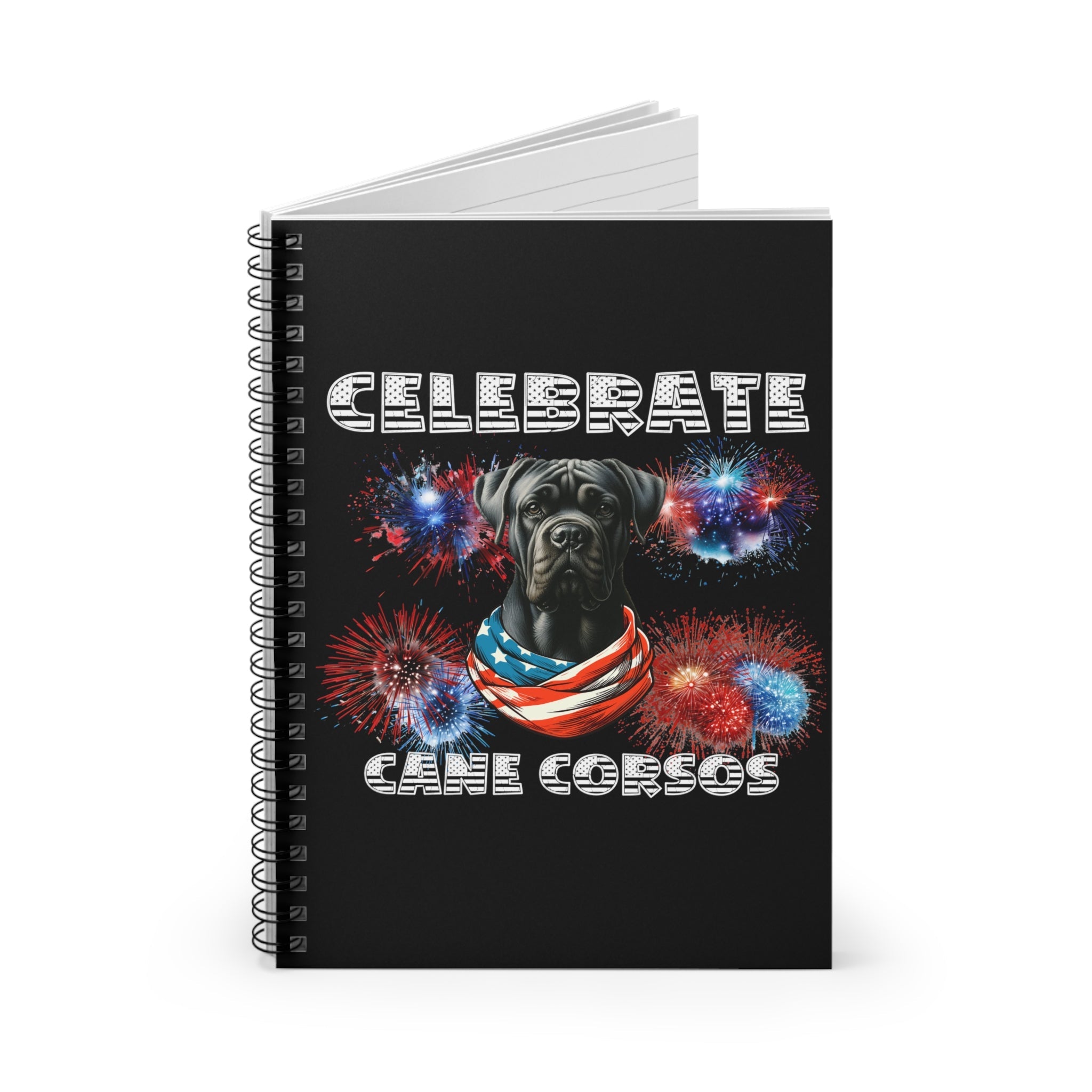 Celebrate Cane Corso Dog Patriotic Spiral Notebook - Ruled Line | Paws Up Life, LLC