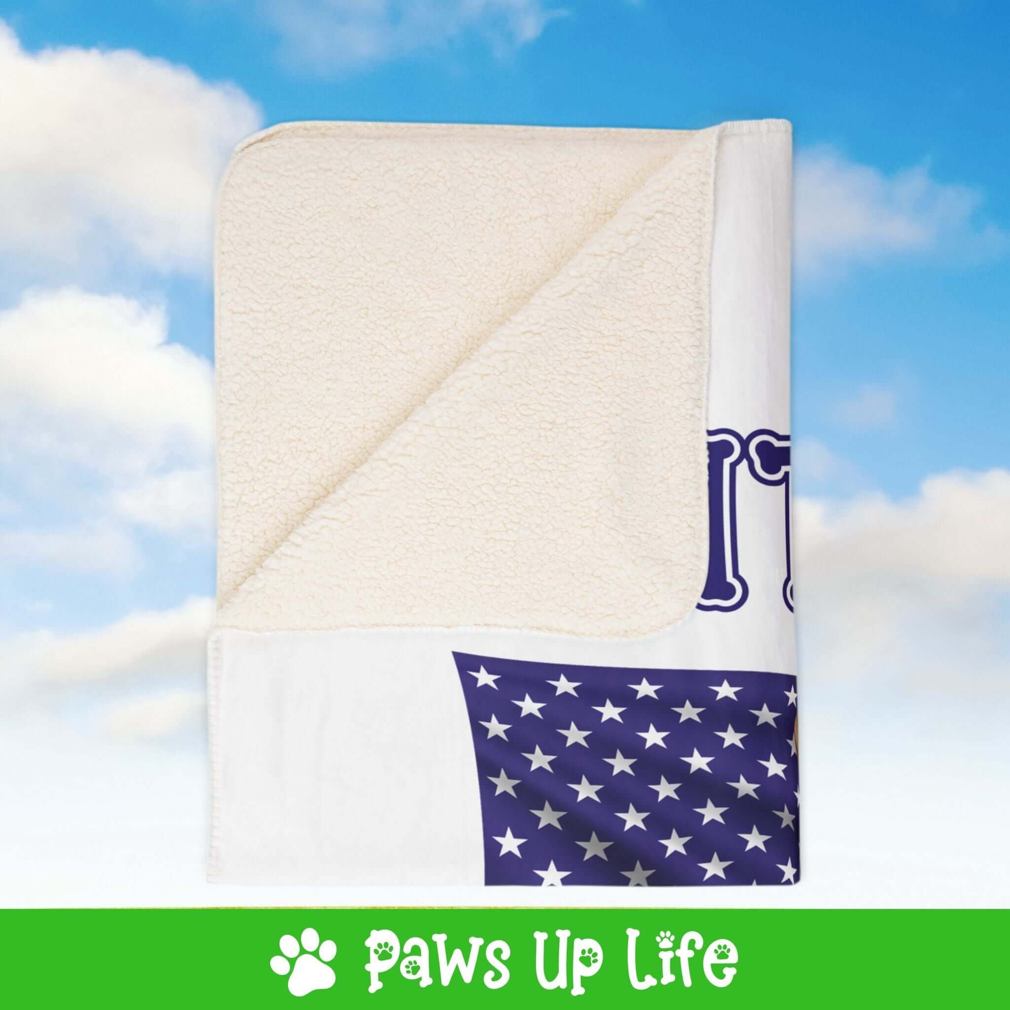 "United We Love" Rhodesian Ridgeback Patriotic Fleece Sherpa Blanket - Perfect for Snuggling and Cozy Napping