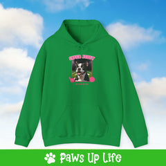 Boston Terrier Football Cheer Buddy Cheerleading Dog Unisex Hoodie Hooded Sweatshirt Classic Comfy Cotton | Paws Up Life, LLC