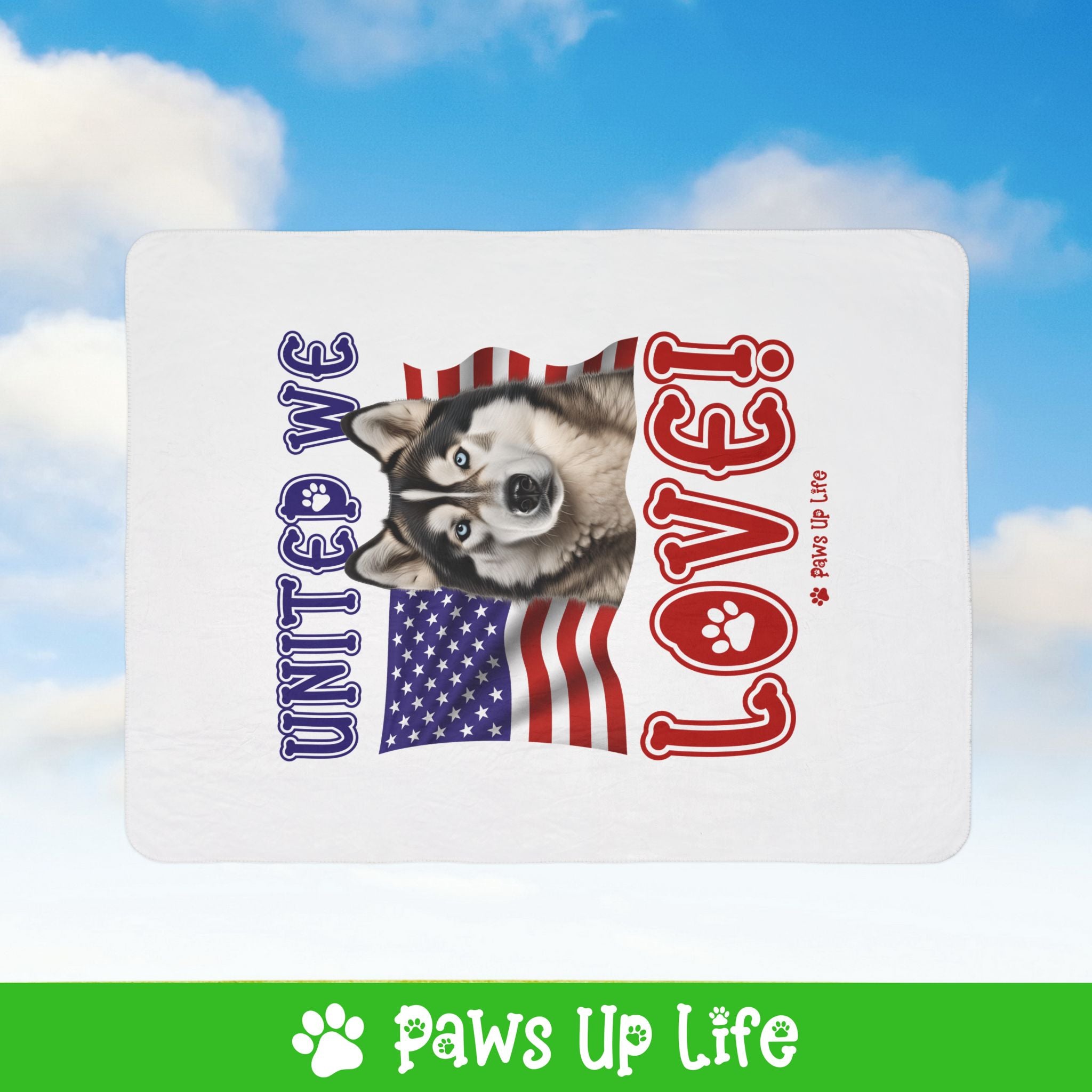 Alaskan Malamute Dog United We Love Fleece Sherpa Blanket - Perfect for Snuggling and Cozy Napping | Paws Up Life, LLC