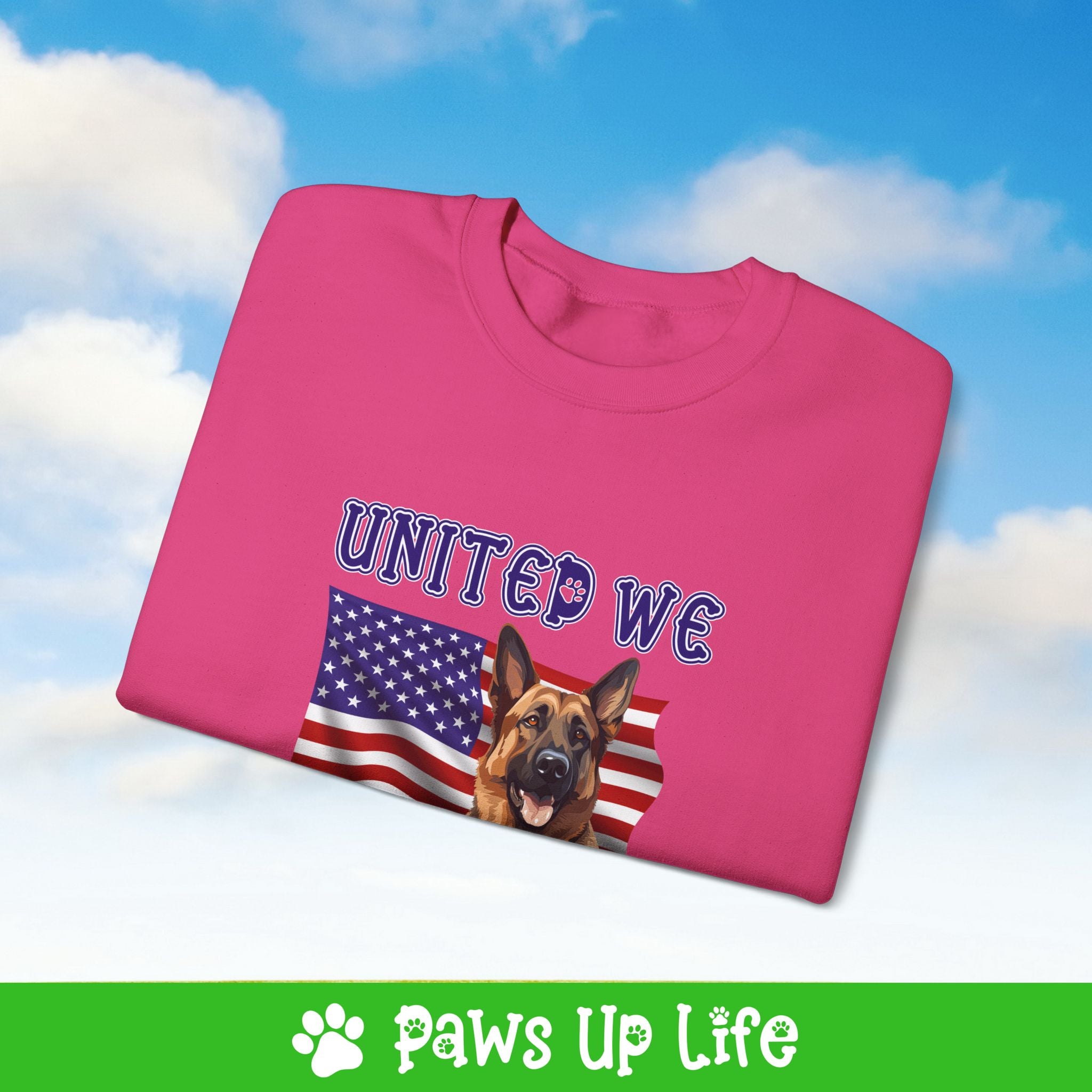 German Shepherd Dog United We Love Dog Crewneck Sweatshirt, Unisex Gift for Animal Lovers, Dog Mom Dad Sweatshirt, Cute Dog Lover Apparel, Fun Pet | Paws Up Life, LLC