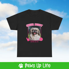 Pekinese Football Cheer Buddy Cheerleading Dog Tee, Shirt, Unisex Pet Lover Gift, Dog Mom Dad Tshirt, Animal Rescue Advocate, Cute Puppy Graphic Top Classic Collar | Paws Up Life, LLC