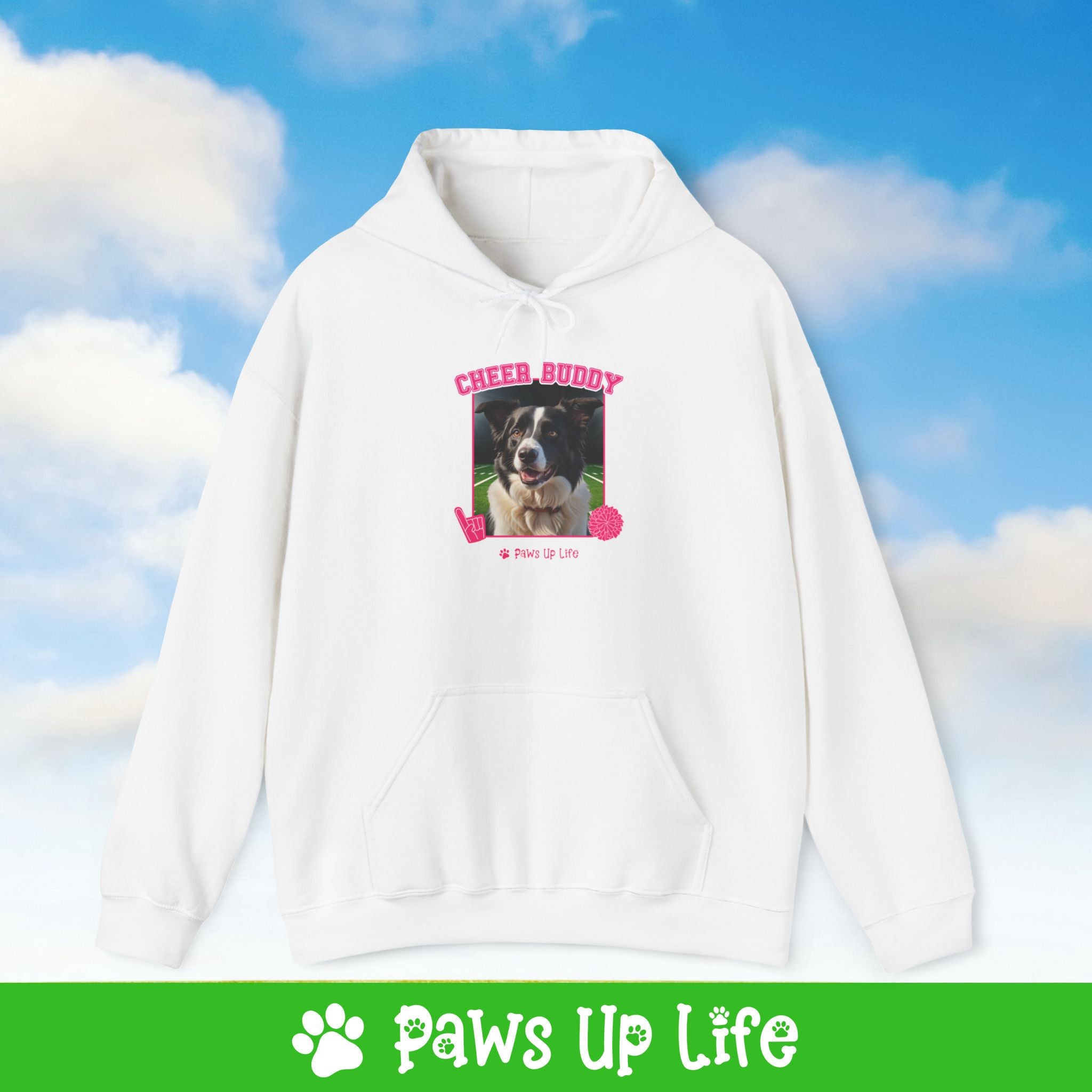 Border Collie Football Cheer Buddy Cheerleading Dog Unisex Hoodie Hooded Sweatshirt Classic Comfy Cotton | Paws Up Life, LLC